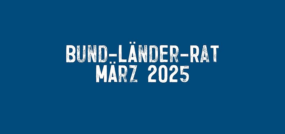 BLR März 2025 Weiße Schrift auf blaumen Untergrund